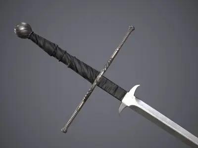 Zweihander sword Low-poly 3D model get