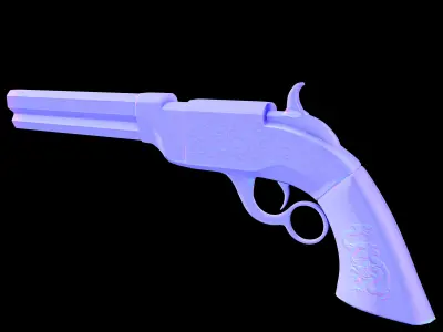 Old gun Low-poly 3D model