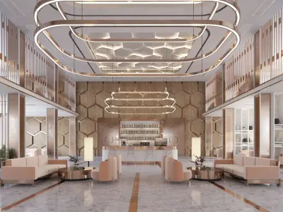  Luxury Hotel Lobby Interior 