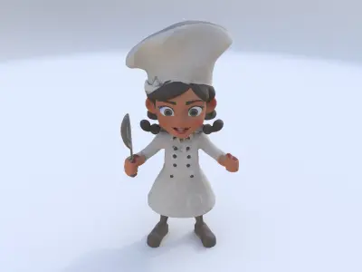 Chef female 3D model