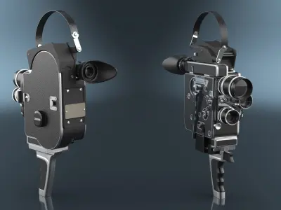 Paillard Bolex H16 Triple Lens Camera 3D model
