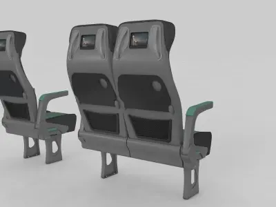 Bus and Train Seat Passenger Rigged 3D model