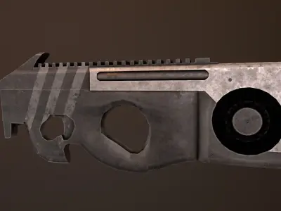 Sci-Fi P90 Low-poly 3D model