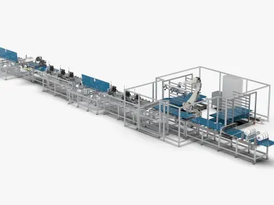 Automatic Hall Door Panel Assembly Line 3D model