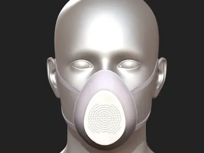 Gas mask respirator military combat protection  Low-poly 3D model