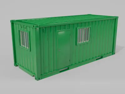 20ft Modified Shipping Container Room - Versatile Modular Space 3D model