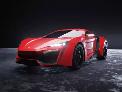 Lykan HyperSport Game Ready Rigged Car 3D Model No Interior Low-poly 3D model