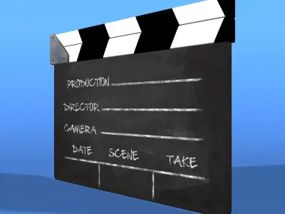 Film Clapper Low-poly 3D model