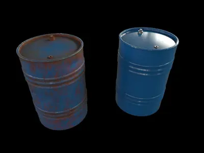 Oil Barrel Low-poly 3D model 3