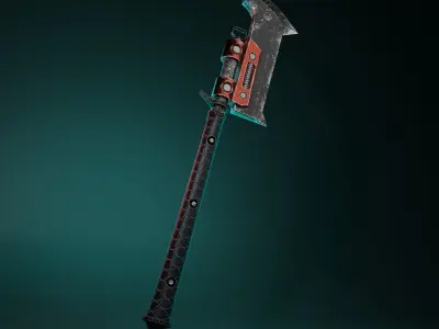 Fantasy Axe Game Asset  Low-poly 3D model