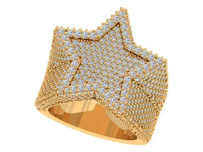 Star Hip Hop Ring 3D print model