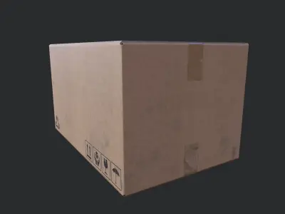 Cardboard Box 02 Low-poly 3D model