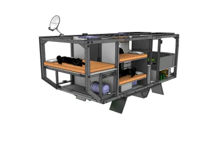Mercedes Benz Zetros expedition camper truck STL 3D print model