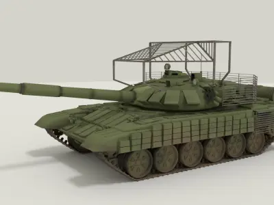 T-72 B3M Tank With Copecage 3D model