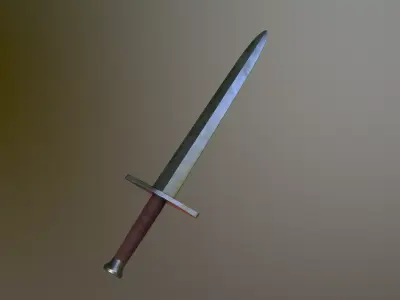 Gothic Sword Free low-poly 3D model