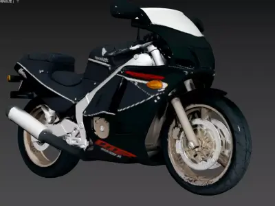 91- Chinese Style Scene - Motorcycle Racing 3D model