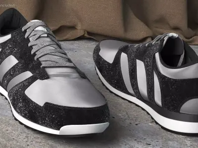 Men Sneaker Shoes Fur 3D model