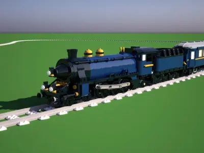 Animated LEGO train Cinema 4D 2024 3D model