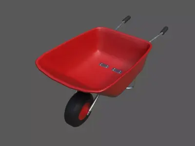 Red Wheelbarrow Low-poly 3D model