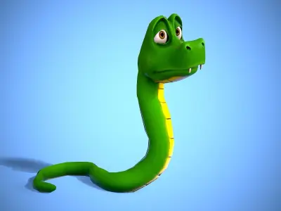 Cartoon Snake Low-poly 3D model