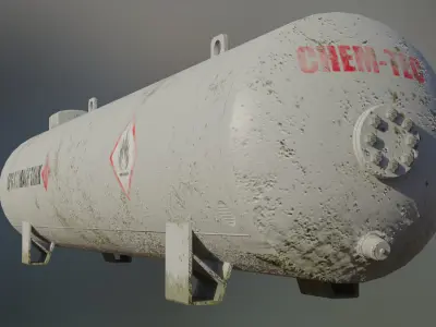 Industrial liquid petroleum gas storage tank 3D model