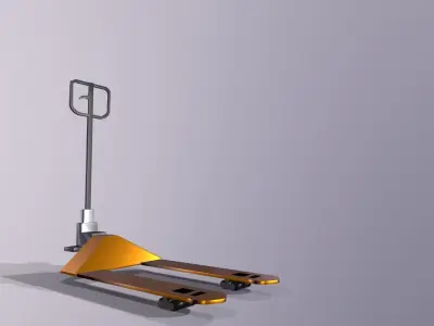 hydraulic trolley Lowpoly   Industrial Pallet Truck Trolley  Low-poly 3D model