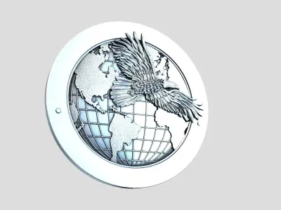 Eagle and globe seal 3D print model