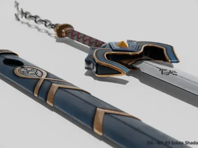 DA W1 03 Solais Shadowrender - Hero Sword Low-poly 3D model