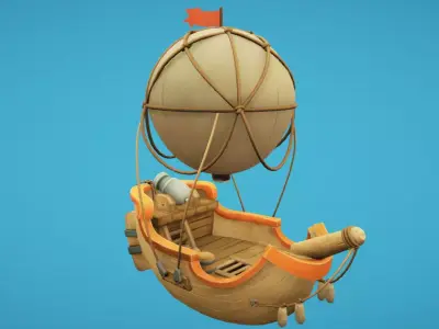 Balloon Boat Free low-poly 3D model purchase