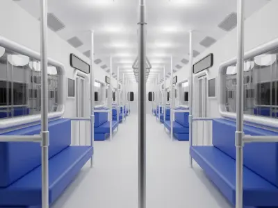 Cartoon Sci-Fi Subway Interior 3D model