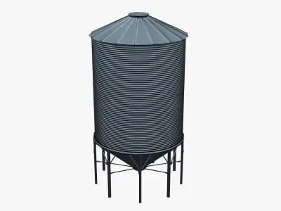 Grain silo Low-poly 3D model purchase
