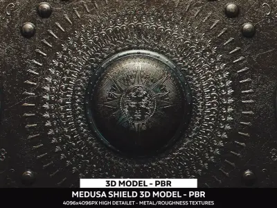 Antique Medusa Shield 3D Model Low-poly 3D model