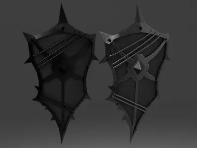 Shield with 4 different textures Low-poly 3D model