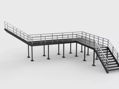 Industrial stairs modular 02 3D model