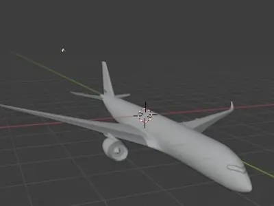  Airbus A350-900 Low-poly 3D model