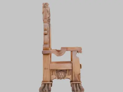 Majestic Wooden Throne 3D Model Low-poly 3D model