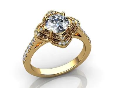 Antique Style Wedding Rings 3D print model