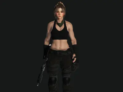 AAA 3D REALISTIC FEMALE CHARACTER -  SHOOTER MILITARY GTA 03 Low-poly 3D model