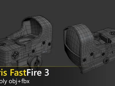 Fastfire 3 Red Dot Sight - highpoly 3D model