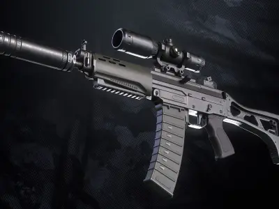 Modular Weapon Low-poly 3D model