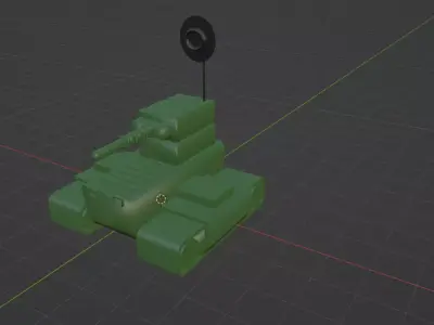 3D War Tank LowPoly Low-poly 3D model
