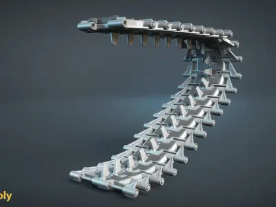 M2 Bradley and M270 MLRS Tracks Early Low-poly 3D model