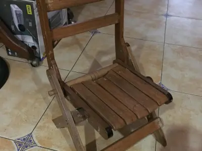 Wooden Foldable Chair Low-poly 3D model