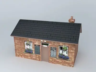 Eco Rail Track Booking Office Old Steam Days Free 3D model