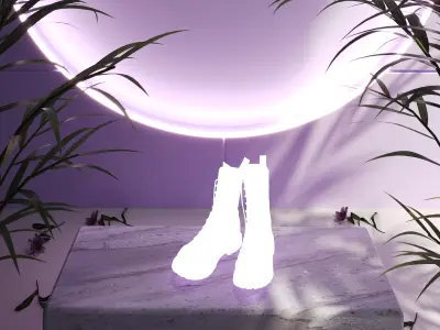 Soft Purple Aesthetic Mockup 3D Scene 3D model