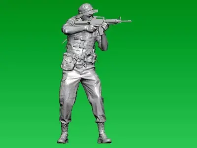 Brimmed soldier statue - 3D print 3D print model purchase