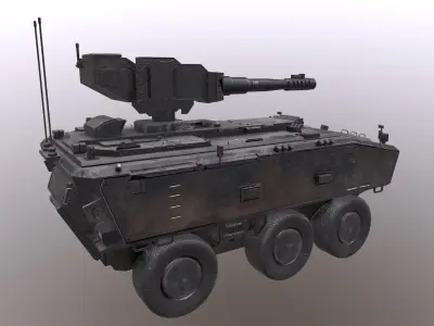 Low Poly Tank armoured vehicle Low-poly 3D model