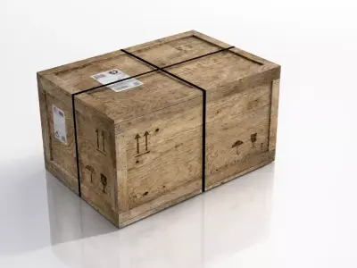wooden crate PBR 4K Low-poly 3D model get