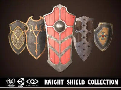 Knight Shield Collection 3D Model Pack