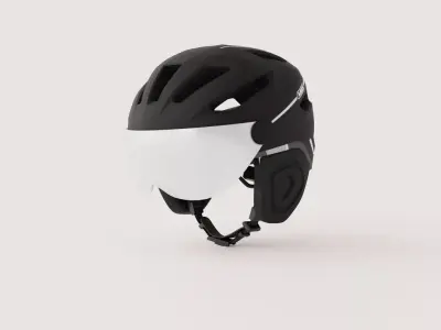 Pedelec Bicycle Helmet - Black Low-poly 3D model